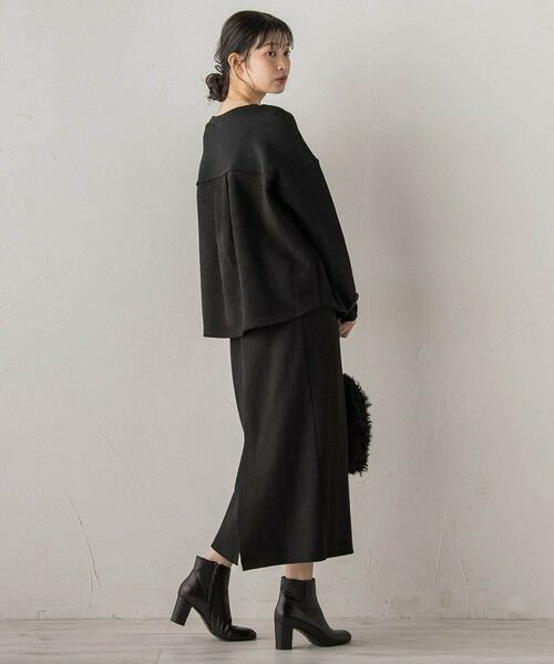 Droite lautreamont / ドロワットロートレアモン ミニ・ひざ丈スカート | スエードフロント切替えナロースカート≪手洗い可能≫ | 詳細8
