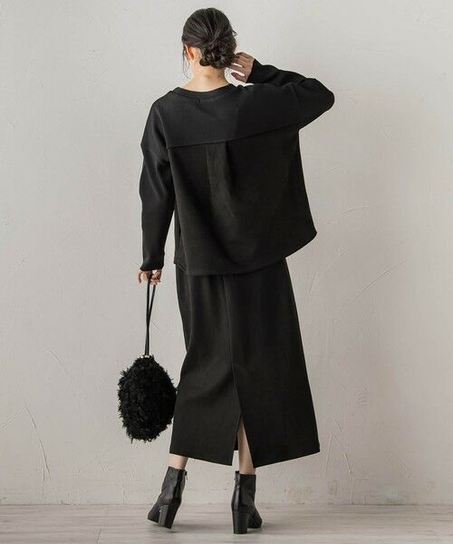 Droite lautreamont / ドロワットロートレアモン ミニ・ひざ丈スカート | スエードフロント切替えナロースカート≪手洗い可能≫ | 詳細9