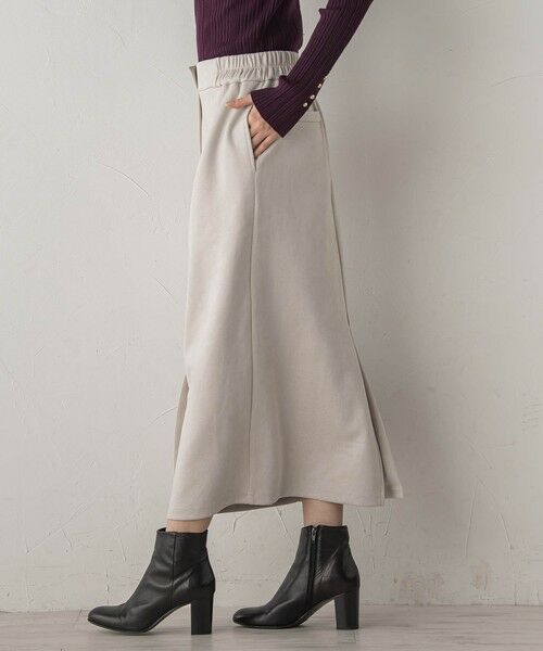 Droite lautreamont / ドロワットロートレアモン ミニ・ひざ丈スカート | スエードフロント切替えナロースカート≪手洗い可能≫ | 詳細11