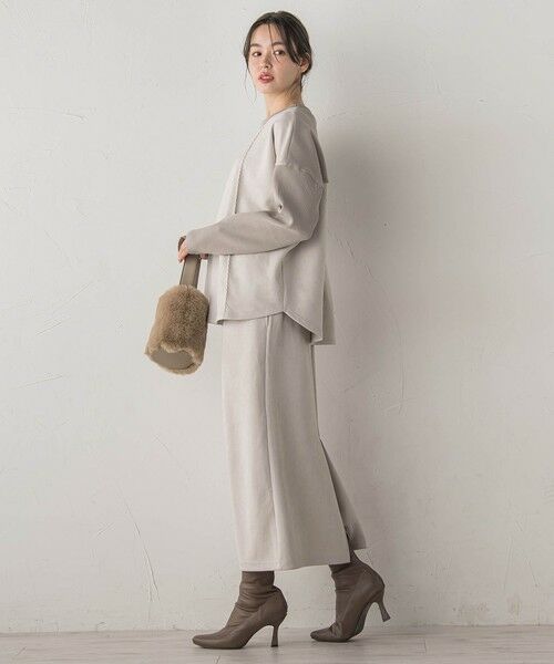 Droite lautreamont / ドロワットロートレアモン ミニ・ひざ丈スカート | スエードフロント切替えナロースカート≪手洗い可能≫ | 詳細14