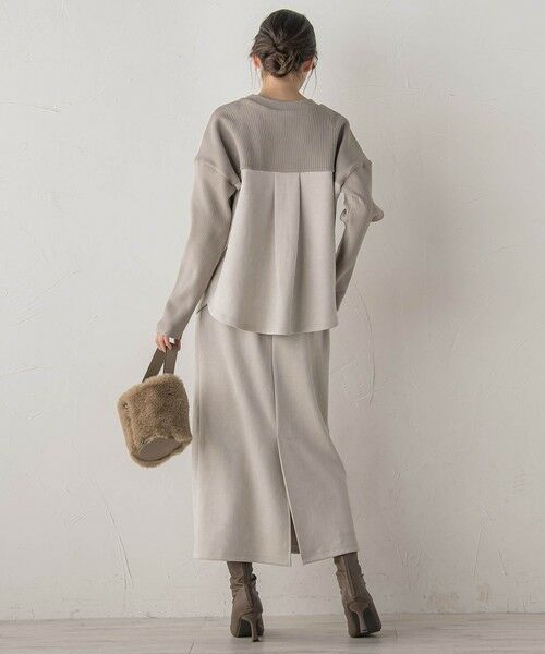 Droite lautreamont / ドロワットロートレアモン ミニ・ひざ丈スカート | スエードフロント切替えナロースカート≪手洗い可能≫ | 詳細15