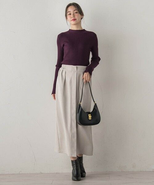 Droite lautreamont / ドロワットロートレアモン ミニ・ひざ丈スカート | スエードフロント切替えナロースカート≪手洗い可能≫ | 詳細16