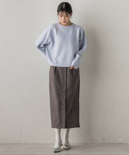 Droite lautreamont / ドロワットロートレアモン ミニ・ひざ丈スカート | スエードフロント切替えナロースカート≪手洗い可能≫ | 詳細21