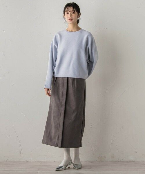 Droite lautreamont / ドロワットロートレアモン ミニ・ひざ丈スカート | スエードフロント切替えナロースカート≪手洗い可能≫ | 詳細22