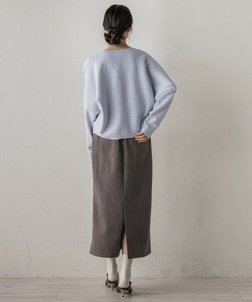 Droite lautreamont / ドロワットロートレアモン ミニ・ひざ丈スカート | スエードフロント切替えナロースカート≪手洗い可能≫ | 詳細23