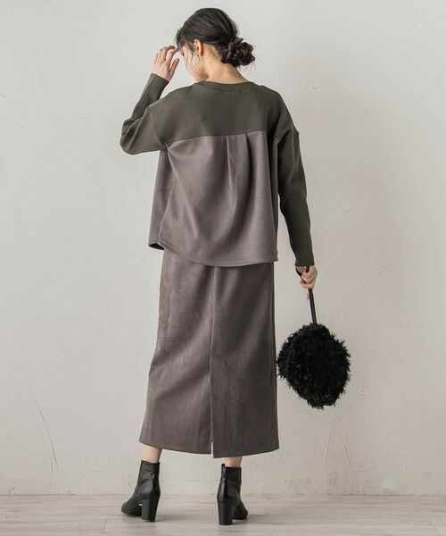 Droite lautreamont / ドロワットロートレアモン ミニ・ひざ丈スカート | スエードフロント切替えナロースカート≪手洗い可能≫ | 詳細26