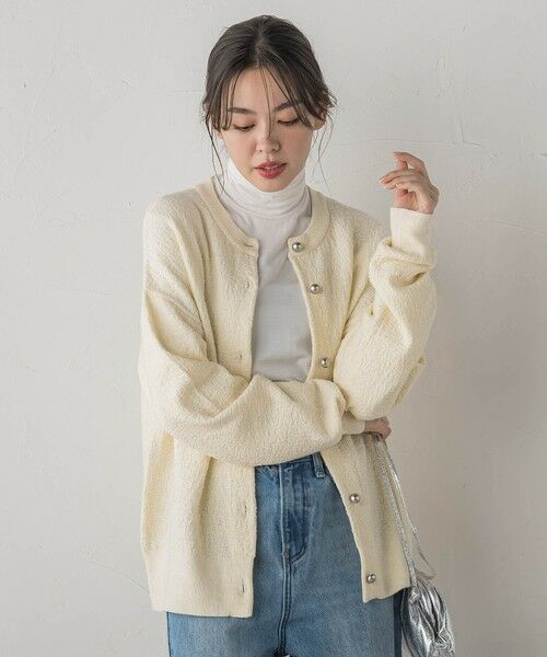 Droite lautreamont / ドロワットロートレアモン カーディガン・ボレロ | フクレジャガードニットカーディガン≪手洗い可能≫ | 詳細2