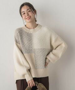 Droite lautreamont / ドロワットロートレアモン ニット・セーター | シャギージャガード切替えニット≪手洗い可能≫