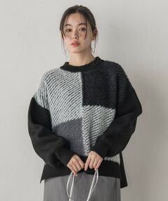 Droite lautreamont / ドロワットロートレアモン ニット・セーター | シャギージャガード切替えニット≪手洗い可能≫