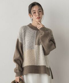 Droite lautreamont / ドロワットロートレアモン ニット・セーター | シャギージャガード切替えニット≪手洗い可能≫