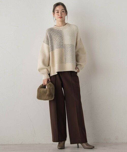 Droite lautreamont / ドロワットロートレアモン ニット・セーター | シャギージャガード切替えニット≪手洗い可能≫ | 詳細5