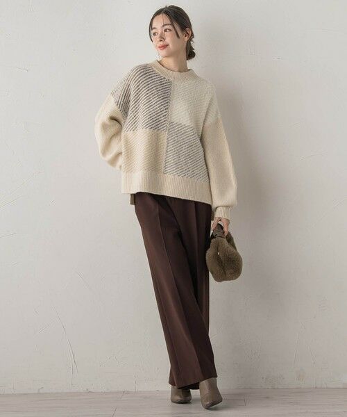 Droite lautreamont / ドロワットロートレアモン ニット・セーター | シャギージャガード切替えニット≪手洗い可能≫ | 詳細8