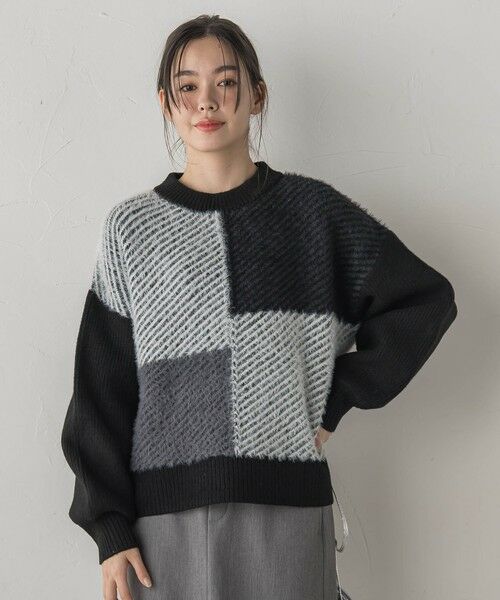 Droite lautreamont / ドロワットロートレアモン ニット・セーター | シャギージャガード切替えニット≪手洗い可能≫ | 詳細9