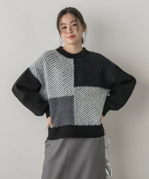 Droite lautreamont / ドロワットロートレアモン ニット・セーター | シャギージャガード切替えニット≪手洗い可能≫ | 詳細12