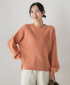 【WEB限定カラーあり】ラメボトルネックプルオーバー≪手洗い可能≫