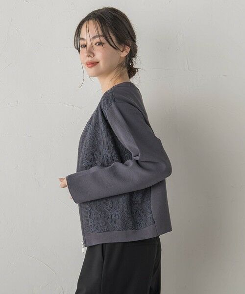 Droite lautreamont / ドロワットロートレアモン ニット・セーター | オーガンジー刺繍ミラノリブブルゾン≪手洗い可能≫ | 詳細7