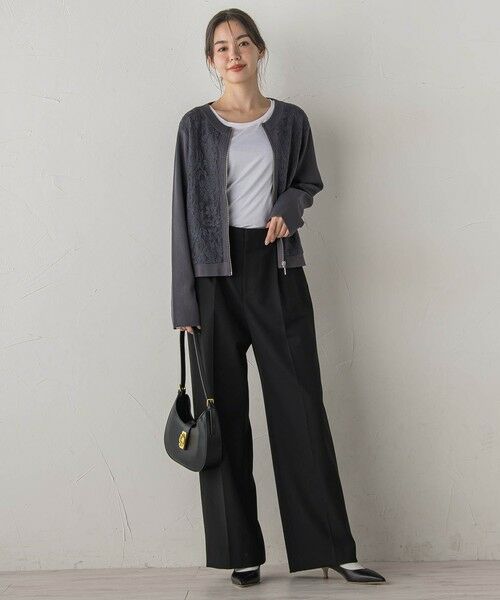 Droite lautreamont / ドロワットロートレアモン ニット・セーター | オーガンジー刺繍ミラノリブブルゾン≪手洗い可能≫ | 詳細9