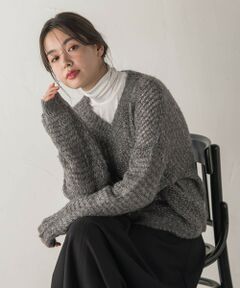 Droite lautreamont / ドロワットロートレアモン ニット・セーター | 【WEB限定】モヘヤラメVネックショートプルオーバー≪手洗い可能≫