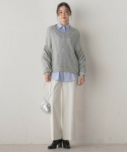 Droite lautreamont / ドロワットロートレアモン ニット・セーター | 【WEB限定】モヘヤラメVネックショートプルオーバー≪手洗い可能≫ | 詳細5