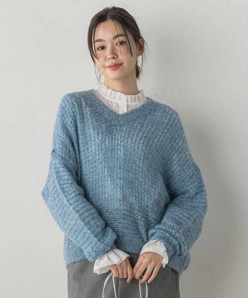 Droite lautreamont / ドロワットロートレアモン ニット・セーター | 【WEB限定】モヘヤラメVネックショートプルオーバー≪手洗い可能≫ | 詳細12