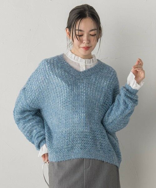 Droite lautreamont / ドロワットロートレアモン ニット・セーター | 【WEB限定】モヘヤラメVネックショートプルオーバー≪手洗い可能≫ | 詳細13