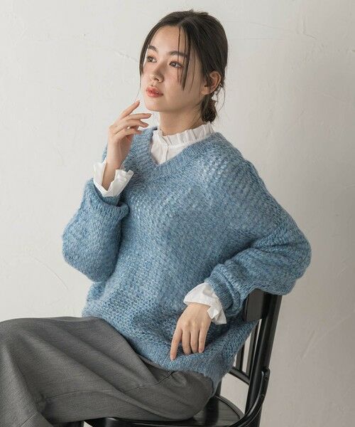 Droite lautreamont / ドロワットロートレアモン ニット・セーター | 【WEB限定】モヘヤラメVネックショートプルオーバー≪手洗い可能≫ | 詳細11