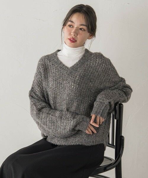 Droite lautreamont / ドロワットロートレアモン ニット・セーター | 【WEB限定】モヘヤラメVネックショートプルオーバー≪手洗い可能≫ | 詳細25