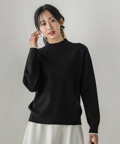 Droite lautreamont / ドロワットロートレアモン ニット・セーター | 【WEB限定】スーパーストレッチプルオーバー≪洗濯機で洗える≫（ブラック）