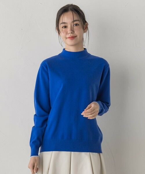 Droite lautreamont / ドロワットロートレアモン ニット・セーター | 【WEB限定】スーパーストレッチプルオーバー≪洗濯機で洗える≫（ブルー）