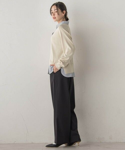 Droite lautreamont / ドロワットロートレアモン ニット・セーター | 【WEB限定】Vネックブラウス切替えプルオーバー≪手洗い可能≫ | 詳細2