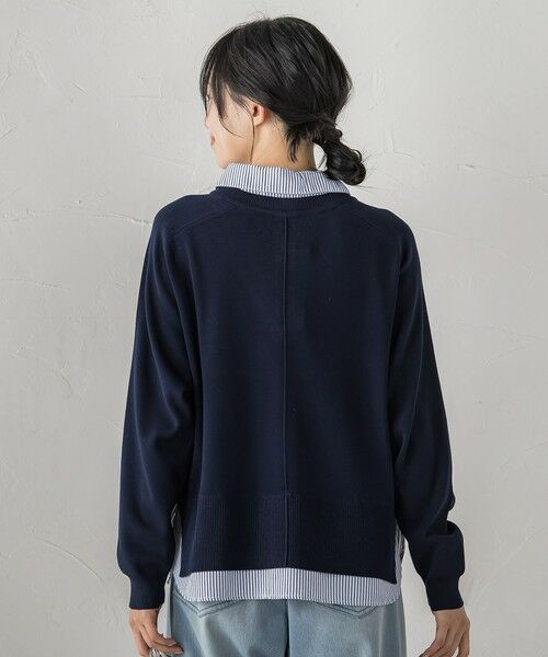 Droite lautreamont / ドロワットロートレアモン ニット・セーター | 【WEB限定】Vネックブラウス切替えプルオーバー≪手洗い可能≫ | 詳細11