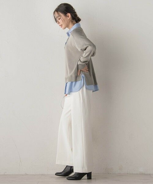 Droite lautreamont / ドロワットロートレアモン ニット・セーター | 【WEB限定】Vネックブラウス切替えプルオーバー≪手洗い可能≫ | 詳細13