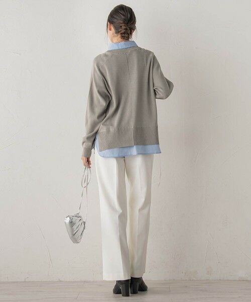 Droite lautreamont / ドロワットロートレアモン ニット・セーター | 【WEB限定】Vネックブラウス切替えプルオーバー≪手洗い可能≫ | 詳細14