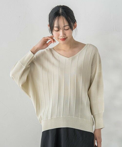 Droite lautreamont / ドロワットロートレアモン ニット・セーター | ラメドルマンVネックニット | 詳細1