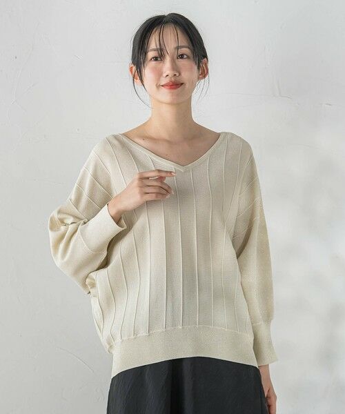 Droite lautreamont / ドロワットロートレアモン ニット・セーター | ラメドルマンVネックニット | 詳細2