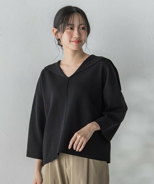 Droite lautreamont / ドロワットロートレアモン ニット・セーター | セーラーカラーニット（ブラック）