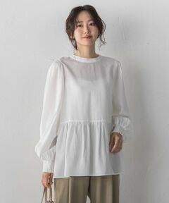 Droite lautreamont / ドロワットロートレアモン シャツ・ブラウス | 2WAYシアーペプラムシャツ