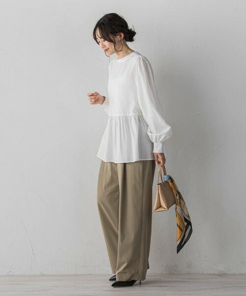 Droite lautreamont / ドロワットロートレアモン シャツ・ブラウス | 2WAYシアーペプラムシャツ | 詳細5