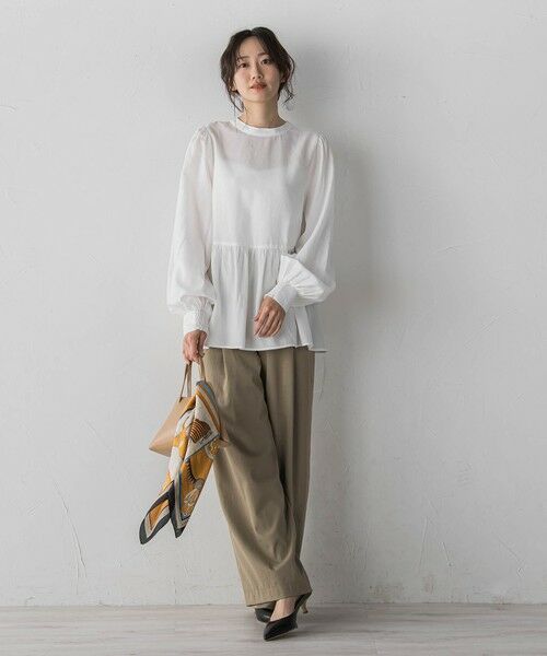 Droite lautreamont / ドロワットロートレアモン シャツ・ブラウス | 2WAYシアーペプラムシャツ | 詳細7