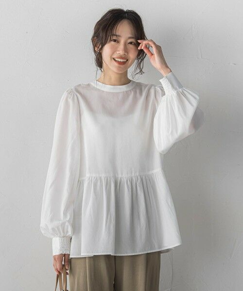 Droite lautreamont / ドロワットロートレアモン シャツ・ブラウス | 2WAYシアーペプラムシャツ | 詳細1