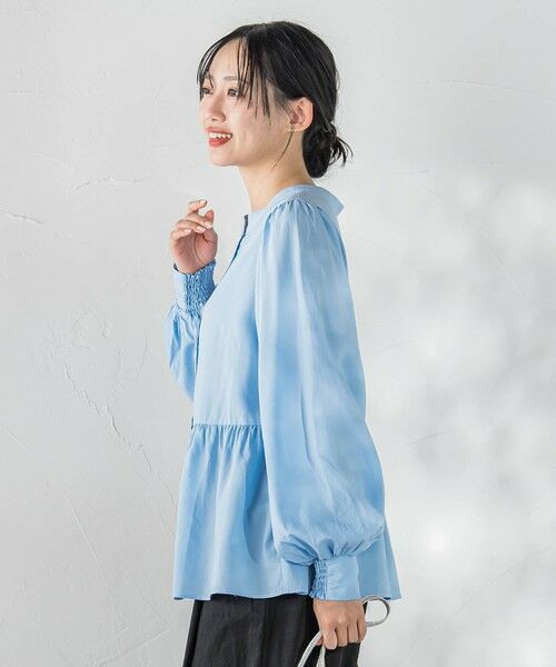 Droite lautreamont / ドロワットロートレアモン シャツ・ブラウス | 2WAYシアーペプラムシャツ | 詳細18