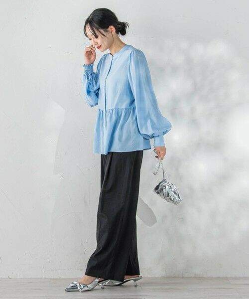 Droite lautreamont / ドロワットロートレアモン シャツ・ブラウス | 2WAYシアーペプラムシャツ | 詳細21