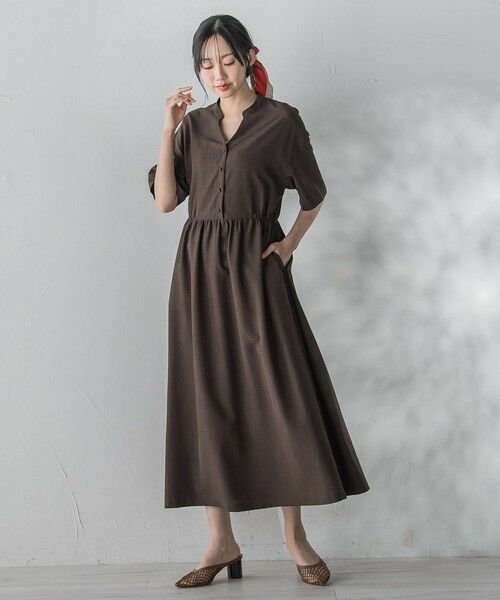 Droite lautreamont / ドロワットロートレアモン ロング・マキシ丈ワンピース | タンブラーブッチャーワンピース（ブラウン）