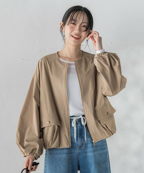 Droite lautreamont / ドロワットロートレアモン テーラードジャケット | 【WEB限定】2WAYサーブルクロス撥水ブルゾン（キャメル）