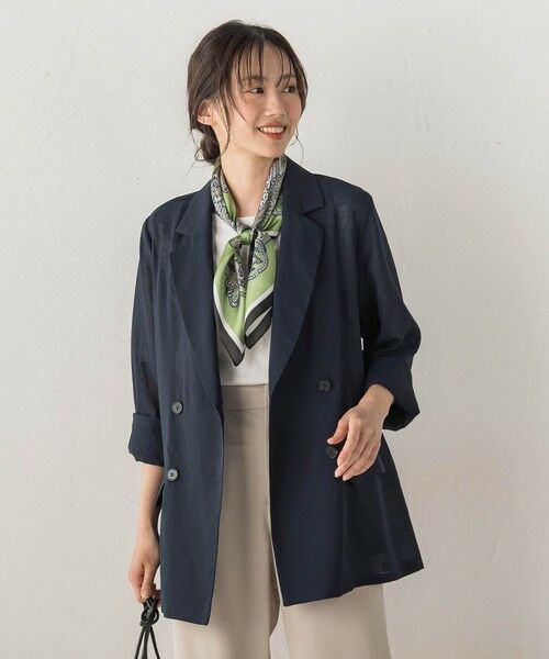 Droite lautreamont / ドロワットロートレアモン テーラードジャケット | シアー麻調合繊ジャケット | 詳細1