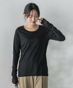 Droite lautreamont / ドロワットロートレアモン カットソー | シアーフライス×チュールレイヤードプルオーバー