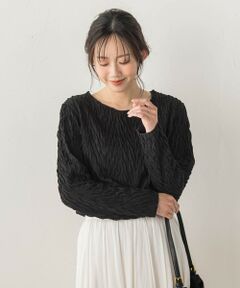 Droite lautreamont / ドロワットロートレアモン カットソー | 【WEB限定】フリルジャガードクルーネックプルオーバー