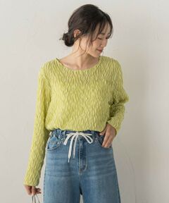 Droite lautreamont / ドロワットロートレアモン カットソー | 【WEB限定】フリルジャガードクルーネックプルオーバー