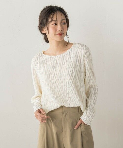 Droite lautreamont / ドロワットロートレアモン カットソー | 【WEB限定】フリルジャガードクルーネックプルオーバー | 詳細1