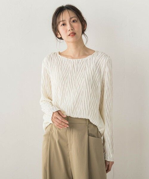 Droite lautreamont / ドロワットロートレアモン カットソー | 【WEB限定】フリルジャガードクルーネックプルオーバー | 詳細4